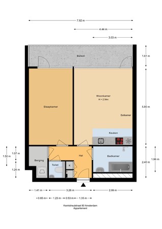 Floorplan - Kwintsheulstraat 80, 1062 ED Amsterdam